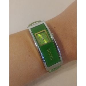 Gucci Green Leather Watch